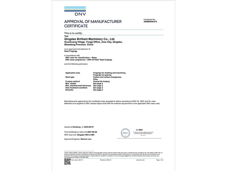 DNV Certificate